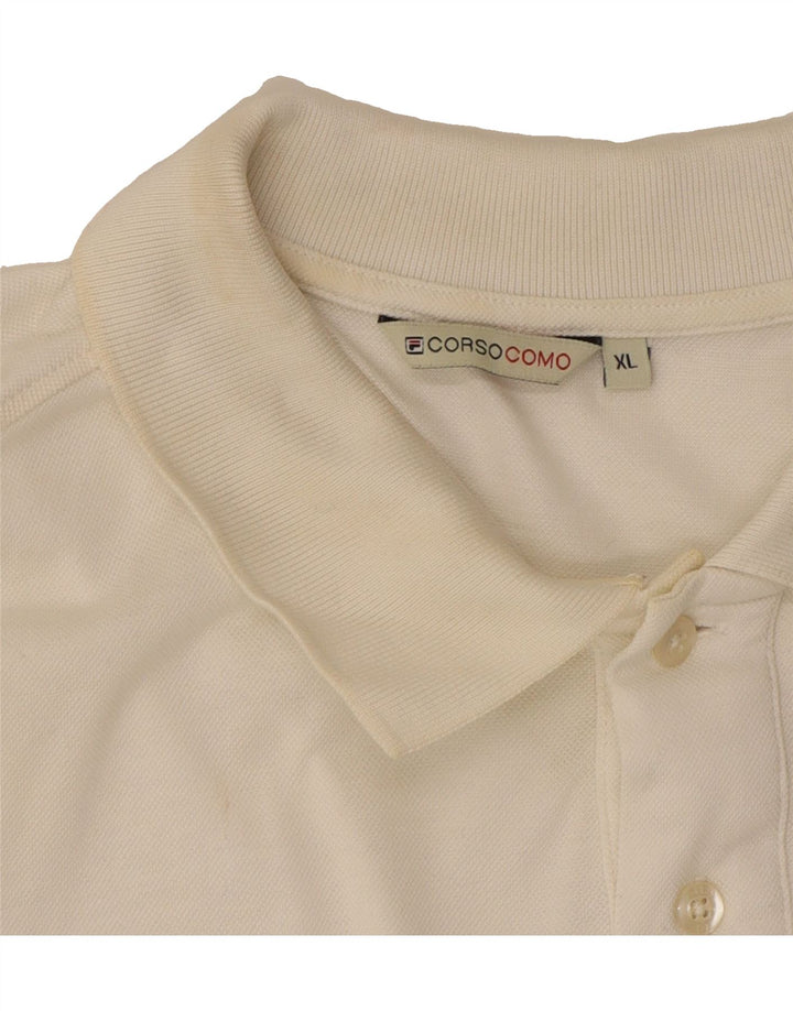 FILA Mens Polo Shirt XL White Cotton Vintage Fila and Second-Hand Fila from Messina Hembry 