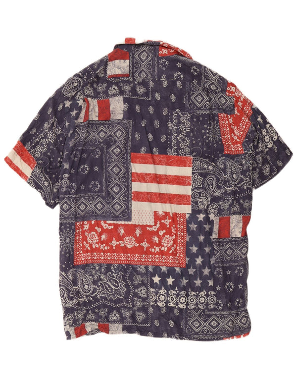 Polo Ralph Lauren Camisa de manga corta para hombre Patchwork azul marino grande