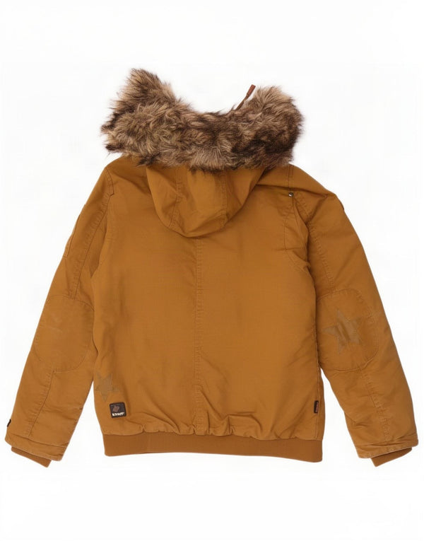 KHUJO Chaqueta Bomber con Capucha para Mujer UK 40 XL Algodón Amarillo