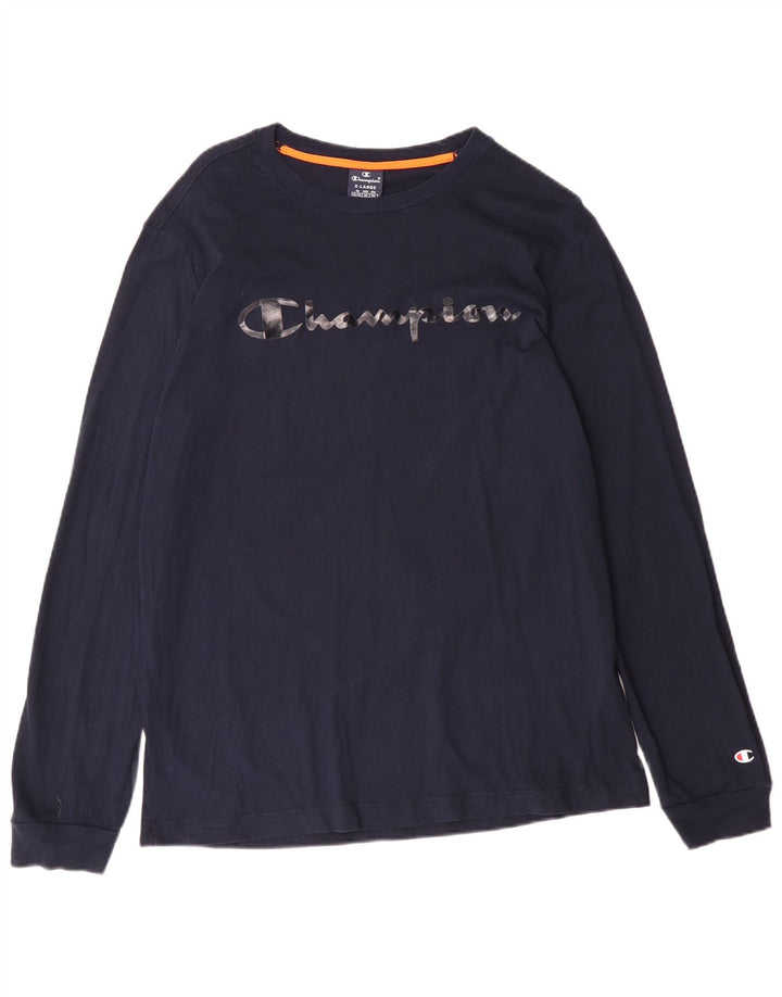 Champion Mujer Camiseta Gráfica Top XL Azul Marino Algodón