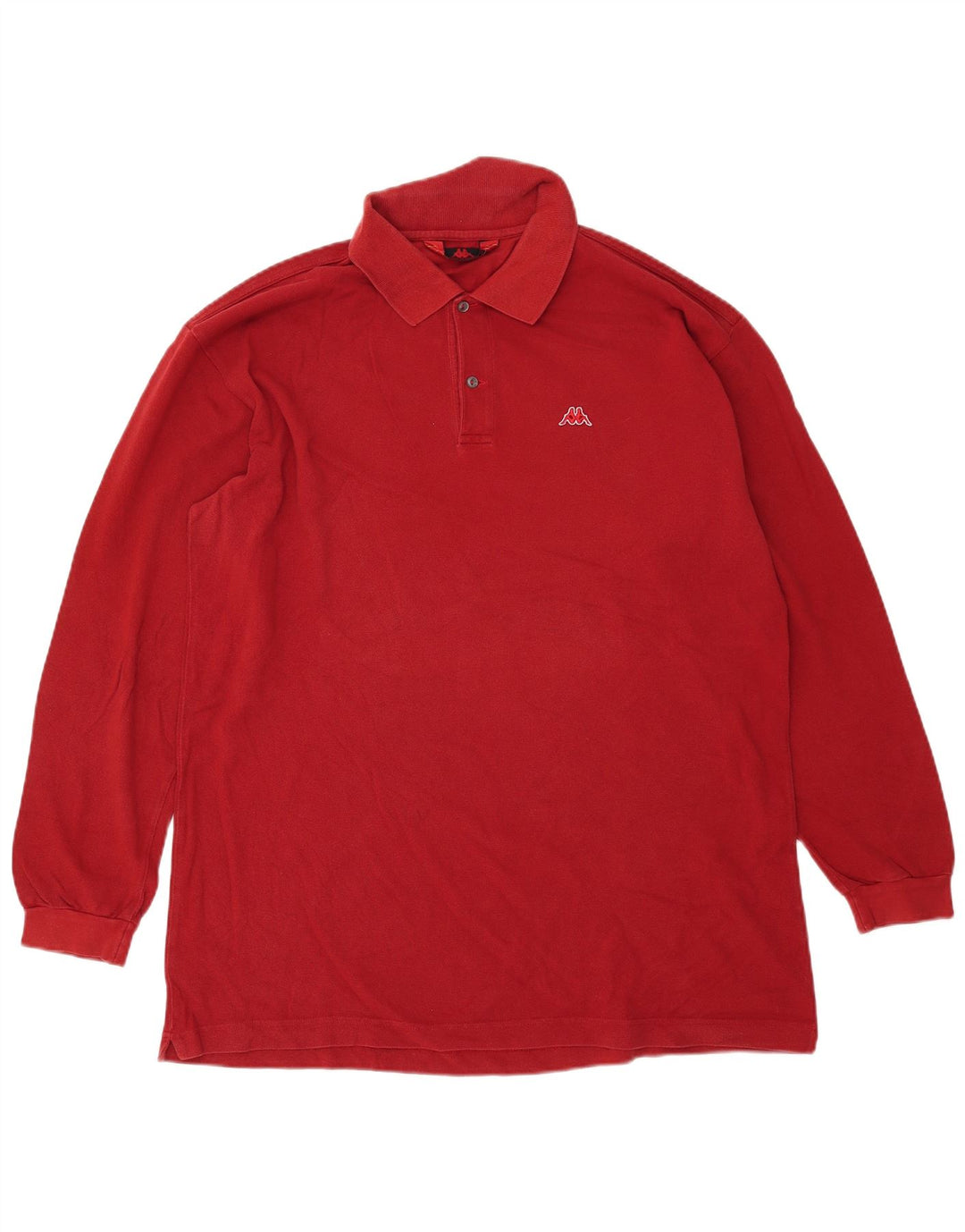 Kappa Polo De Manga Larga Para Hombre 2XL Algodón Rojo