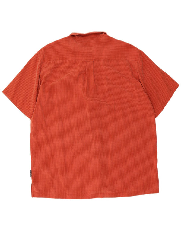 Columbia Camisa De Manga Corta Titanium Para Hombre XL Naranja Gingham Modal