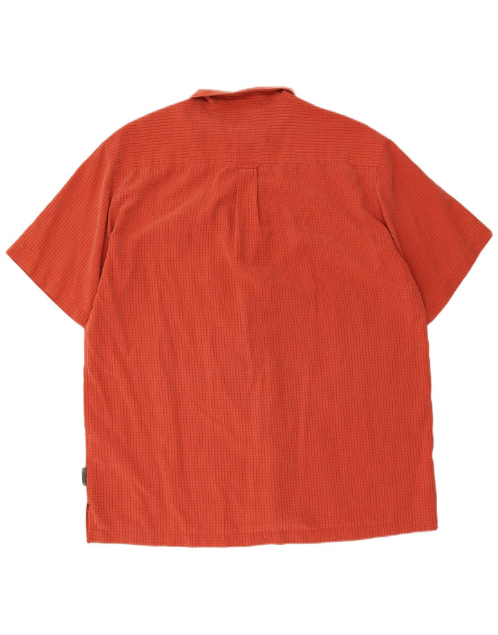 Columbia Camisa De Manga Corta Titanium Para Hombre XL Naranja Gingham Modal