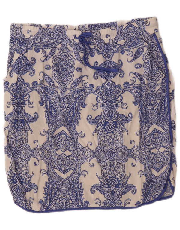 Marks & Spencer Falda recta para mujer UK 44 Grande W34 Azul Paisley Viscosa