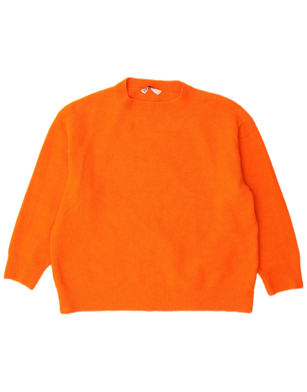 Zara Suéter De Cuello Redondo De Gran Tamaño para Mujer UK 44 Acrílico Naranja Medio