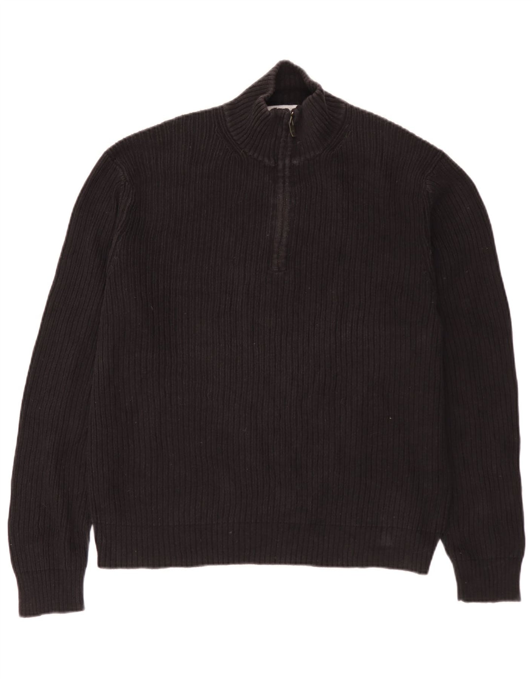 Calvin Klein - Jersey con cuello y cremallera para hombre, talla grande, algodón negro