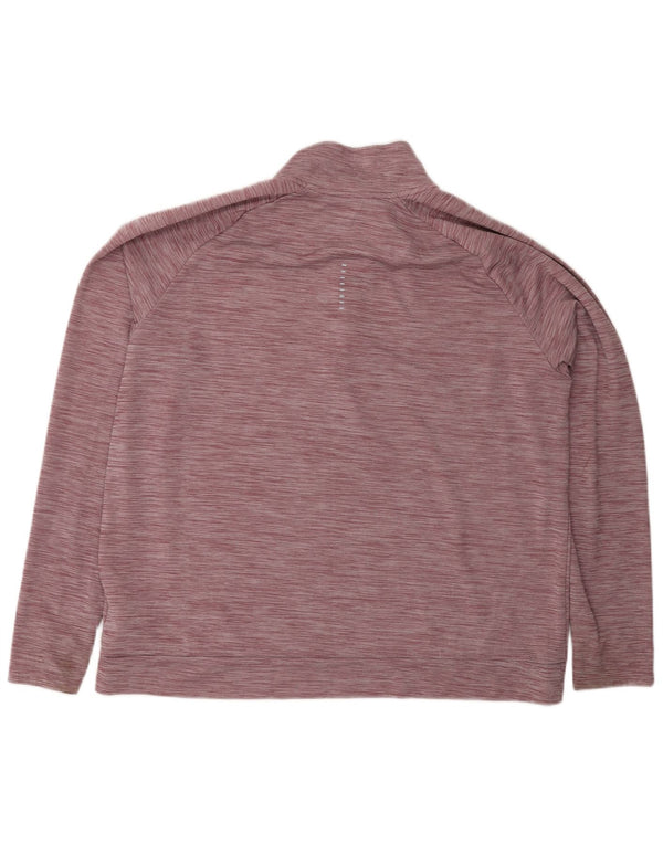 Nike Hombre Running Zip Neck Top Manga Larga XL Rojo Moteado Poliéster Deportes
