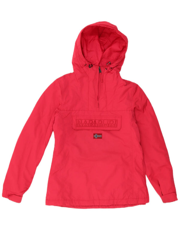 Napapijri Chaqueta Anorak con Capucha y Estampado Extragrande para Mujer UK 40 Small Rojo