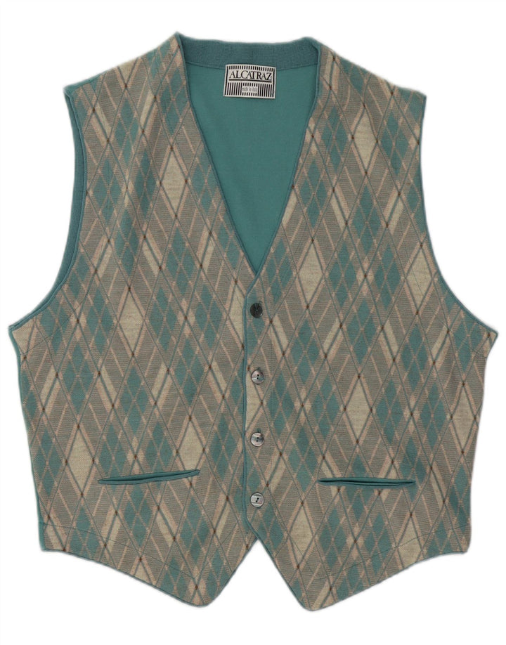 Chaleco Alcatraz para hombre Argyle azul medio/acrílico diamante