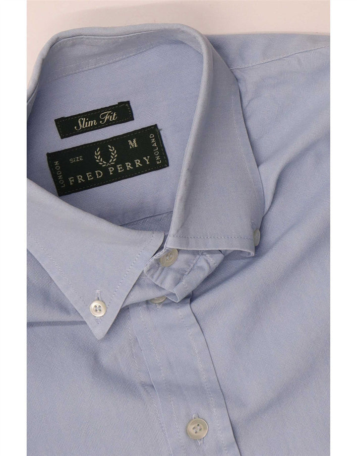 FRED PERRY Camisa Slim Fit Hombre Algodón Azul Medio