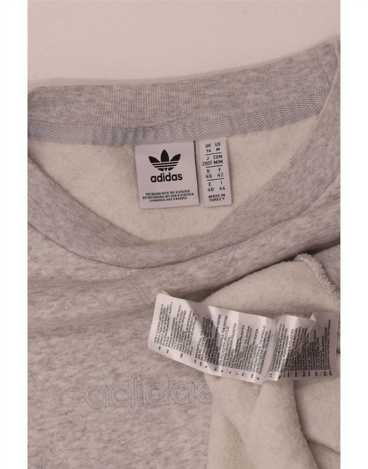 Adidas - Sudadera extragrande para mujer, talla 40, algodón gris grande