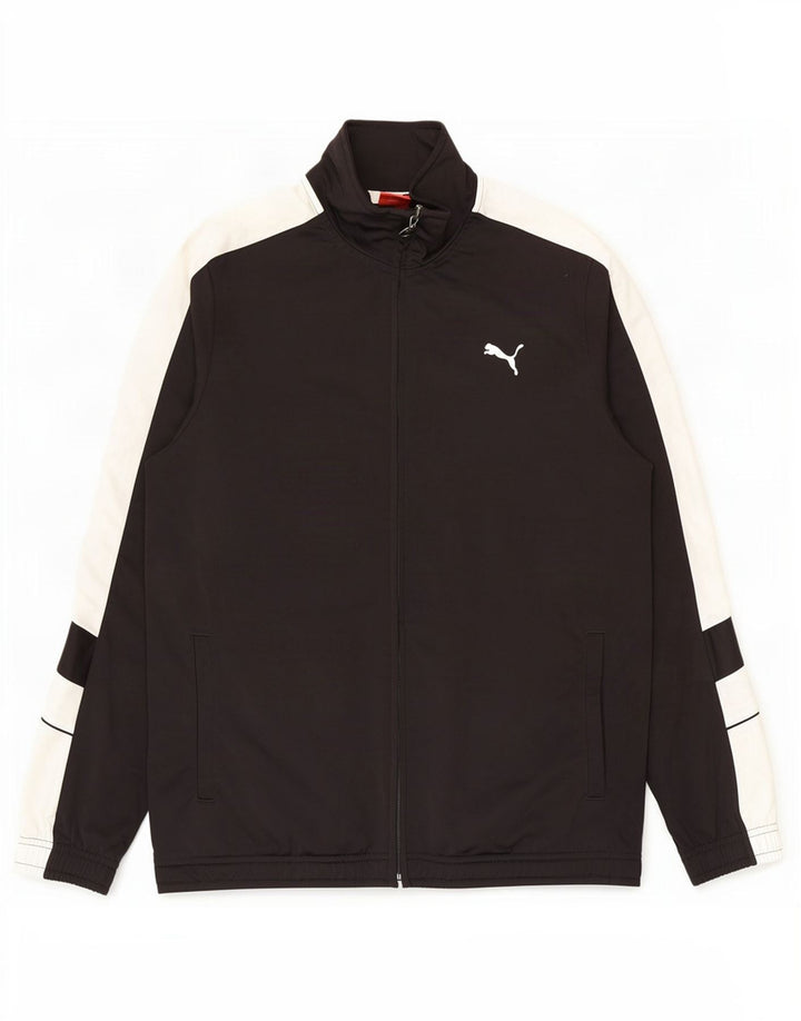 Puma Chaqueta de chándal para hombre con diseño color block en negro mediano