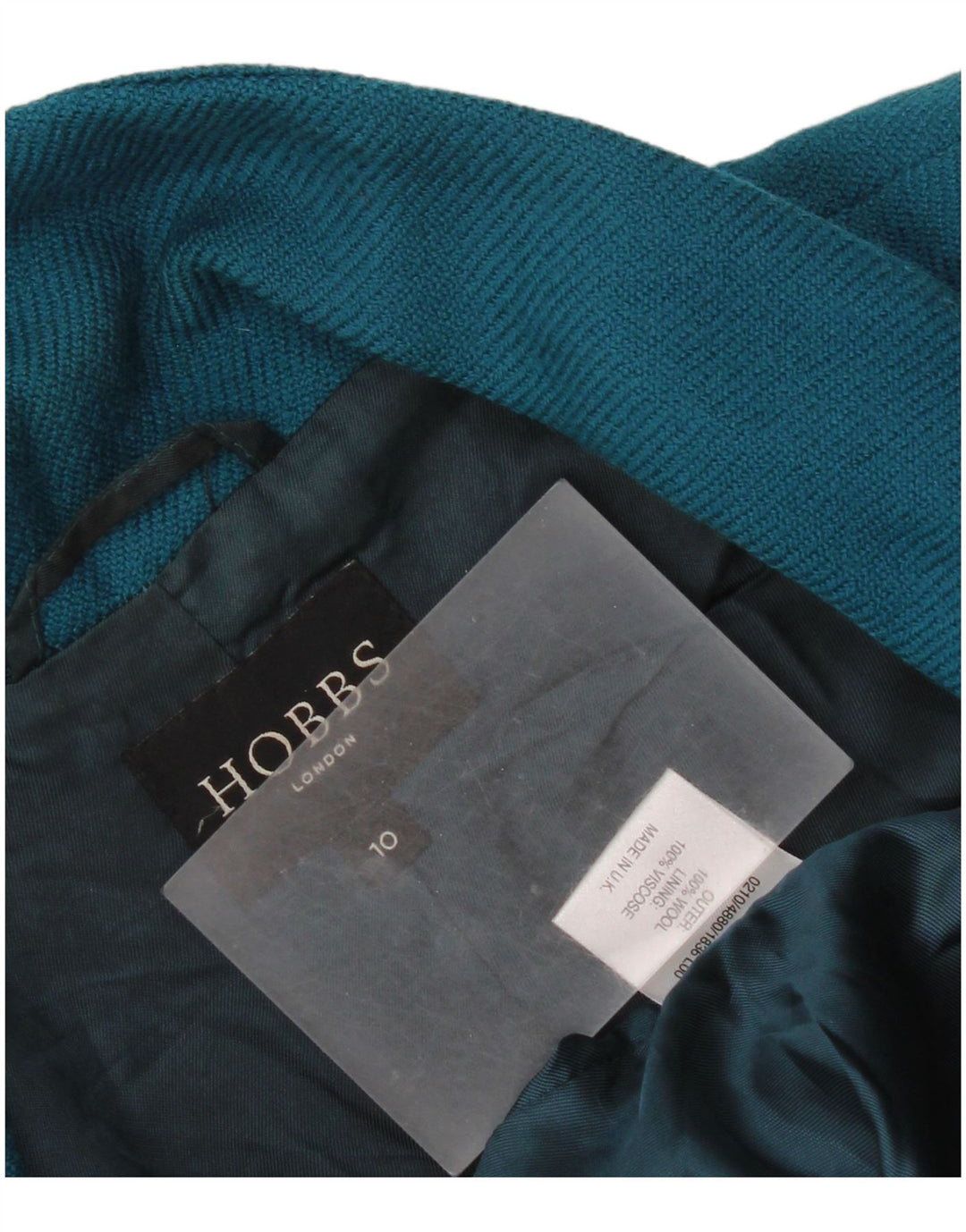 Hobbs Chaqueta tipo blazer corta con 2 botones para mujer UK 10 Small Blue Wool