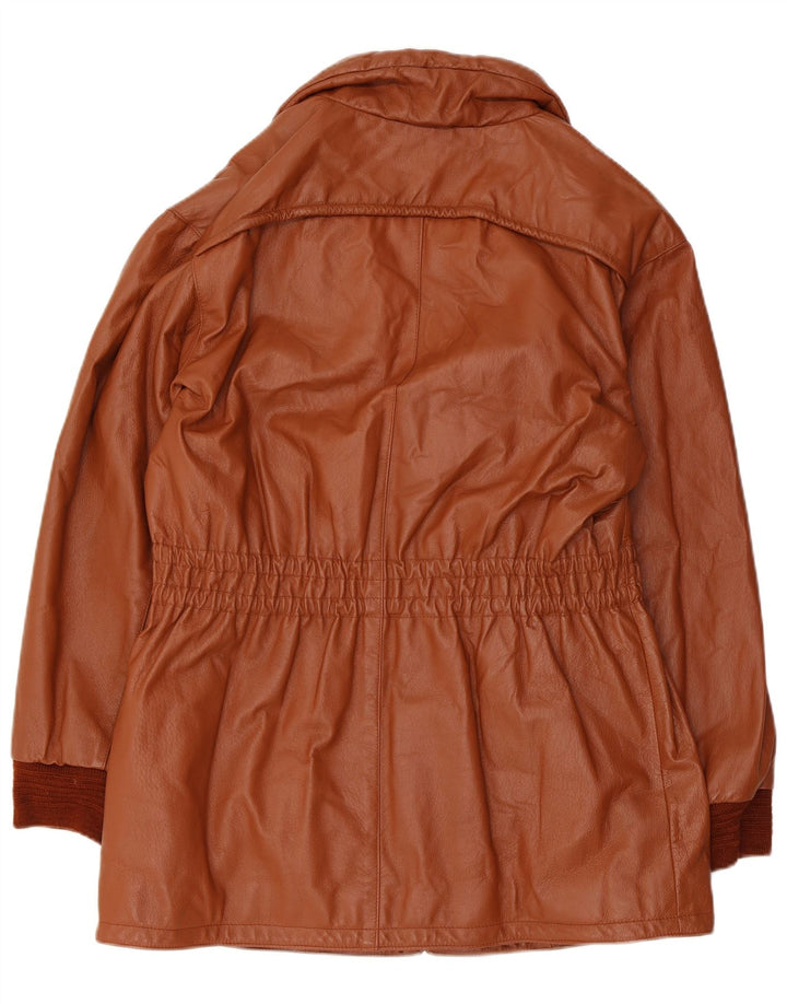 Vintage mujer chaqueta de cuero Reino Unido 10 pequeño marrón