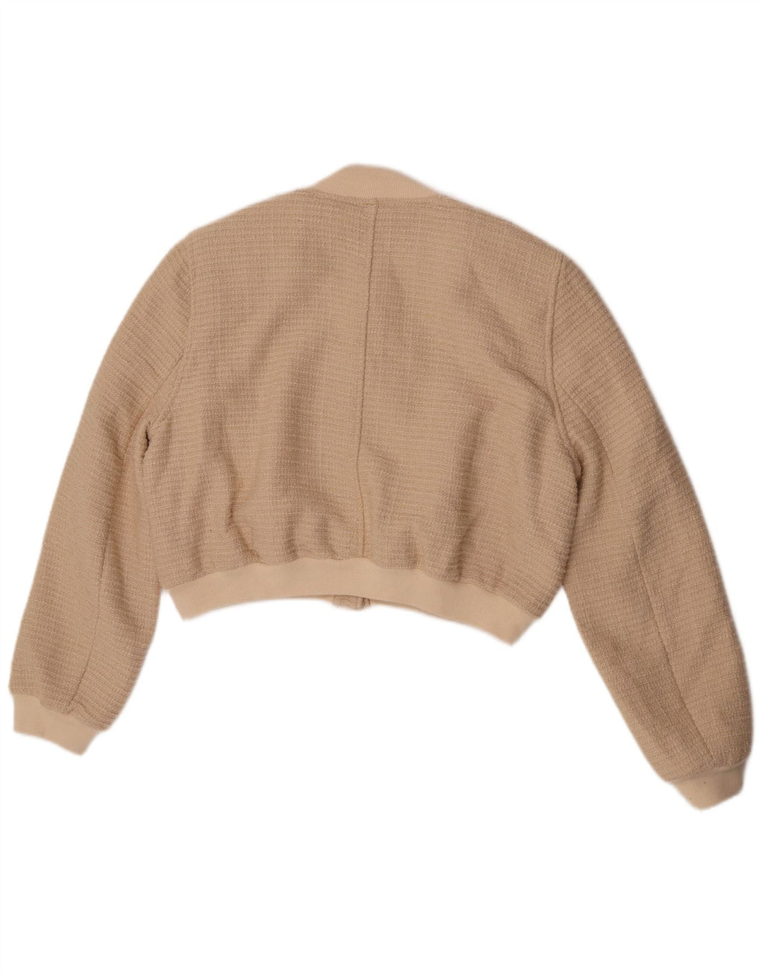 Zara Chaqueta Bomber Mujer UK 46 Grande Algodón Beige