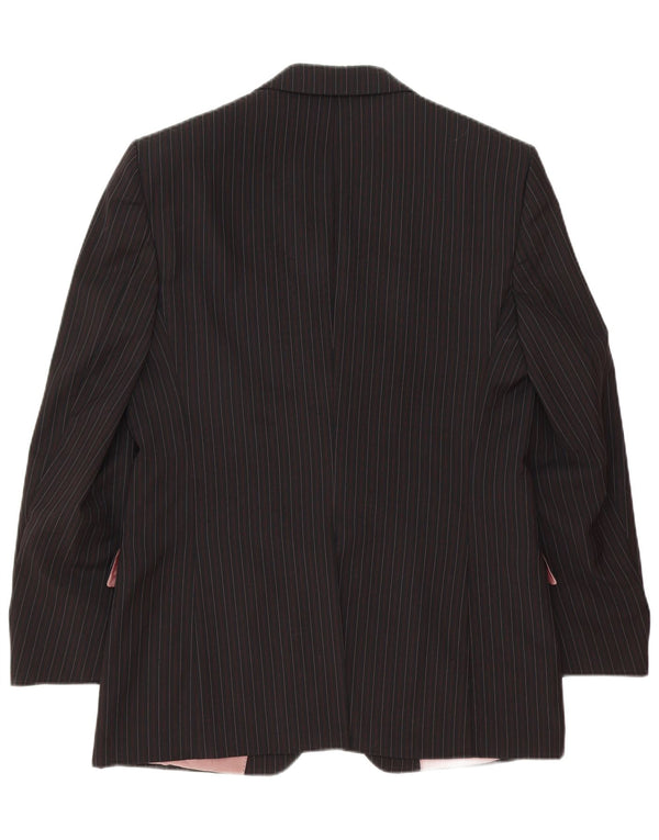 Hugo Boss Chaqueta tipo blazer de 3 botones para hombre IT 52 XL Clásico de lana a rayas negras
