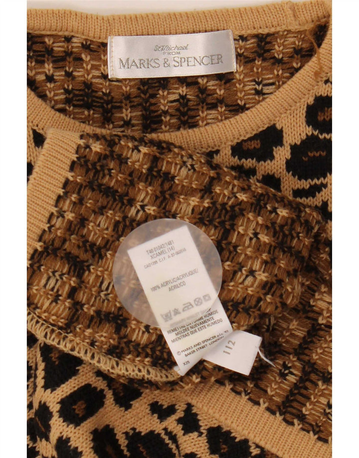 Marks & Spencer Suéter de Cuello Redondo para Mujer UK 44 Grande Marrón
