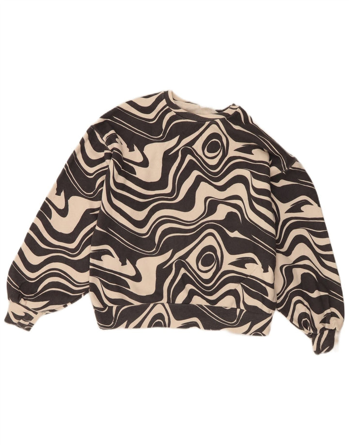 Zara Sudadera Niña Estampado Abstracto Jersey Jersey 13-14 Años Negro Algodón