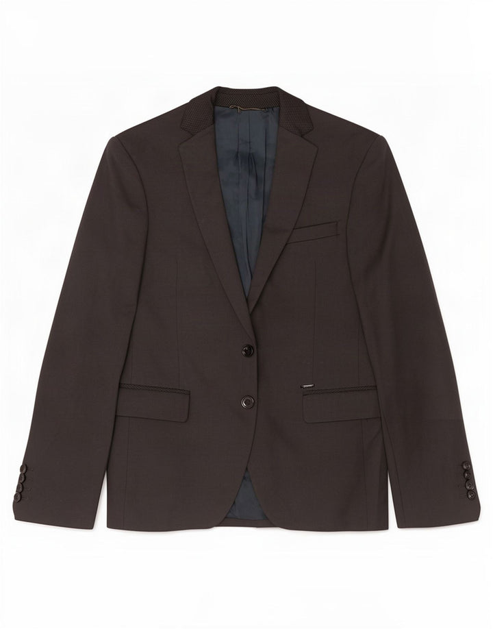 Zara Chaqueta Blazer De 2 Botones Para Hombre EU 44 XS Algodón Gris