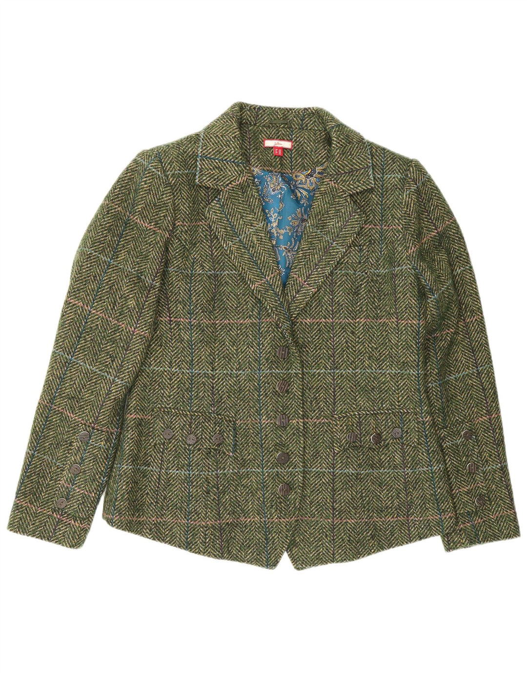 Joe Browns Chaqueta tipo blazer de 5 botones para mujer UK 44 Grande Pata de gallo verde