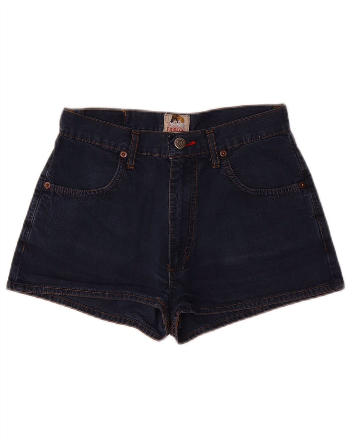 Fiorucci Shorts De Mezclilla Mujer W26 Pequeño Algodón Azul Marino