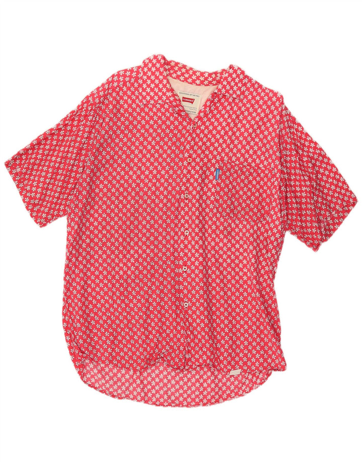 Carrera Camisa Manga Corta Hombre XL Rojo Floral