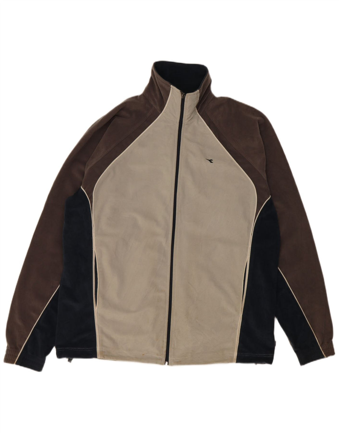 Diadora Chaqueta de chándal para hombre ES 46 XL Gris Colorblock Poliéster