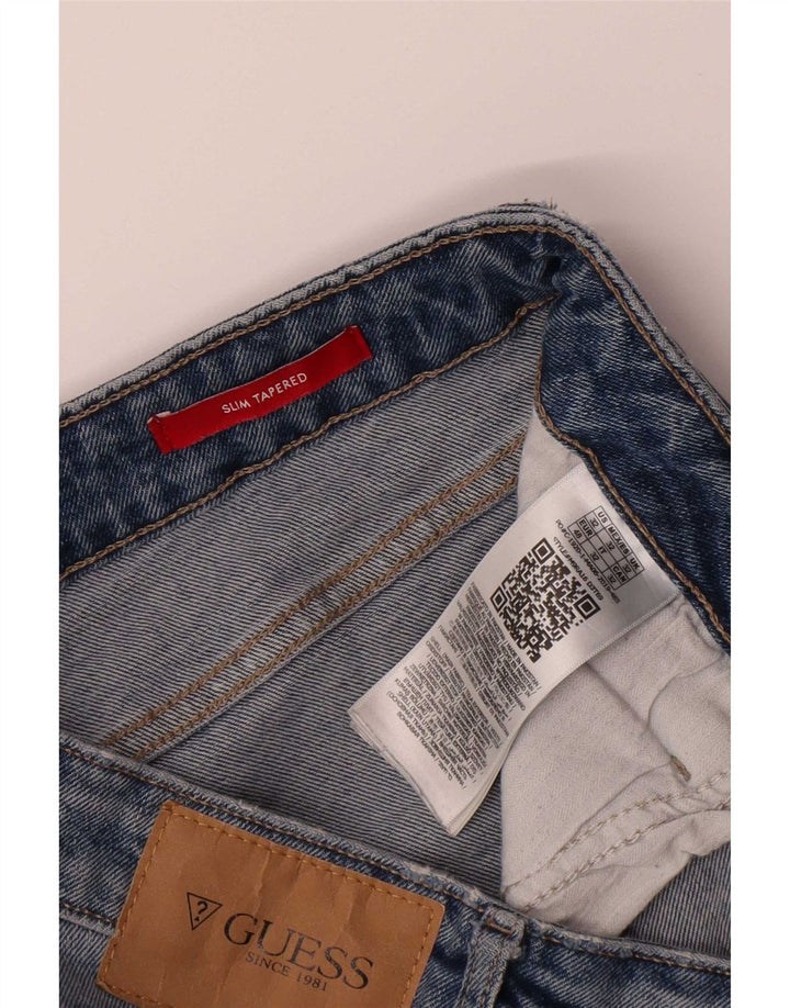 Vaqueros Guess Mujer Slim Tapered W32 L34 Poliéster Azul