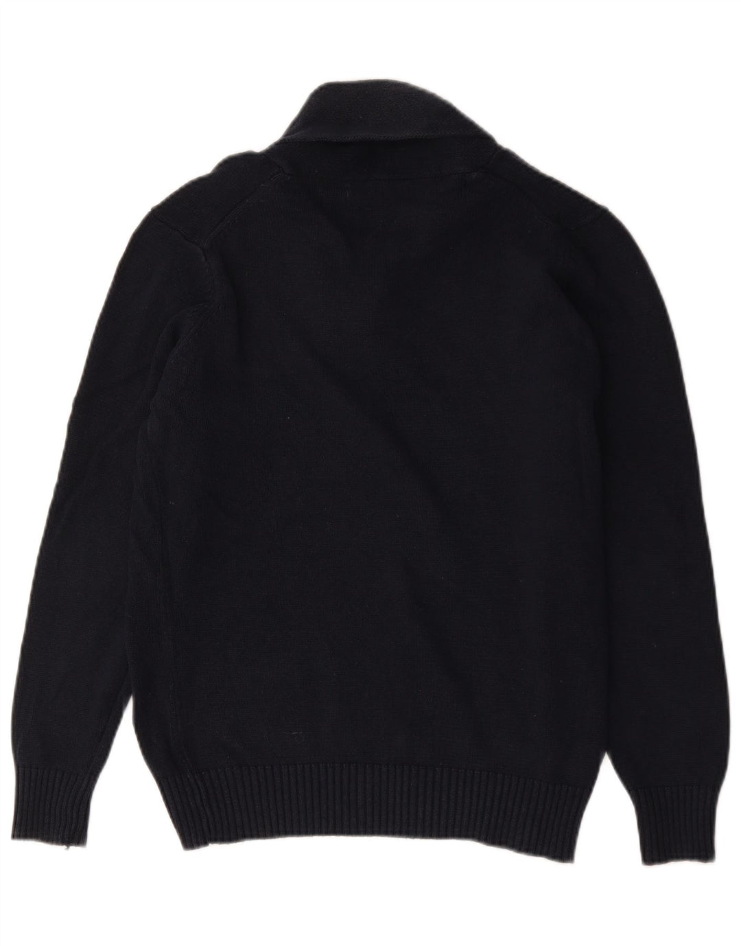 Zara Hombre Jersey Con Cuello Chal Jersey Grande Azul Marino