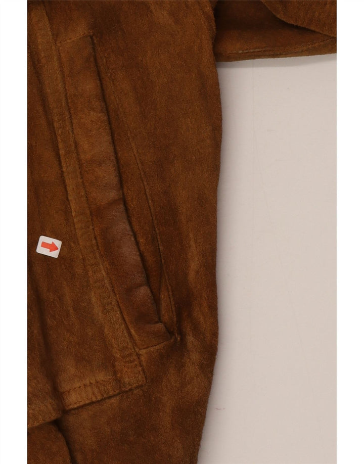 Les Boulevards Chaqueta bomber de ante para hombre IT 54 2XL Cuero marrón