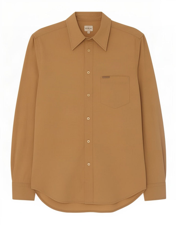 Camisa Calvin Klein Jeans Hombre Algodón Beige Medio
