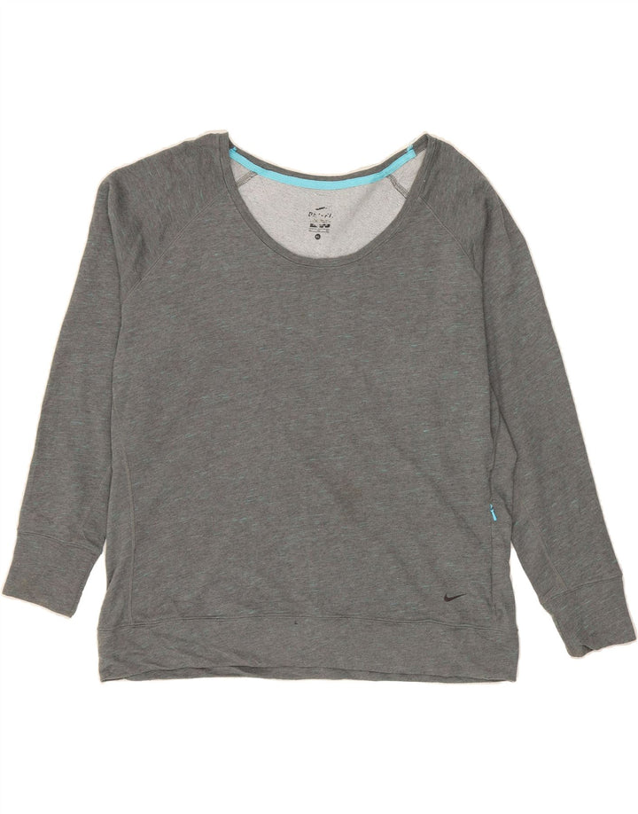 NIKE Womens Dri Fit Oversized Sweatshirt Jumper UK 18 XL Grey Polyester Vintage Nike and Second-Hand Nike from Messina Hembry 
