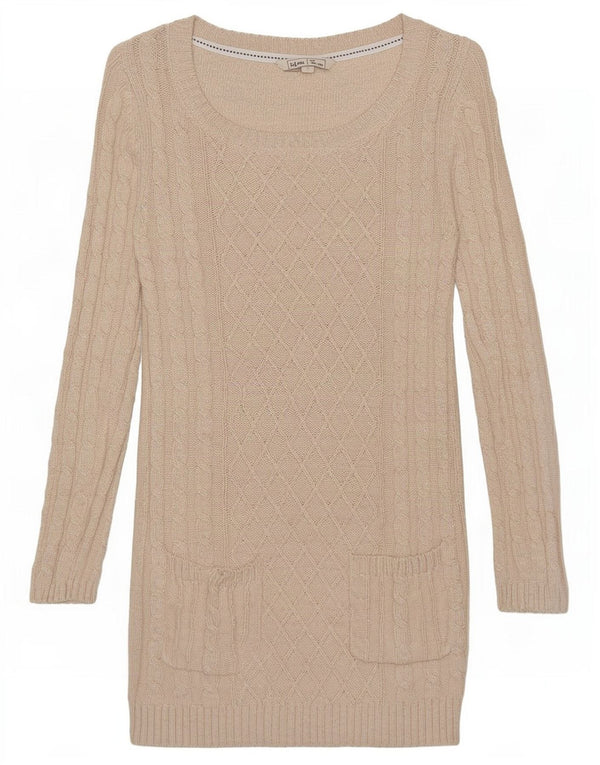 Vestido tipo jersey de manga larga para mujer de Fat Face UK 8 Small Algodón beige