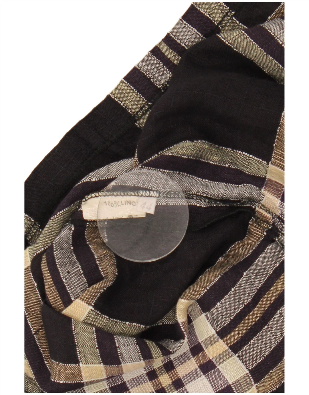 Vintage mujer 1 botón manga corta Blazer chaqueta IT 44 cuadros negros medianos