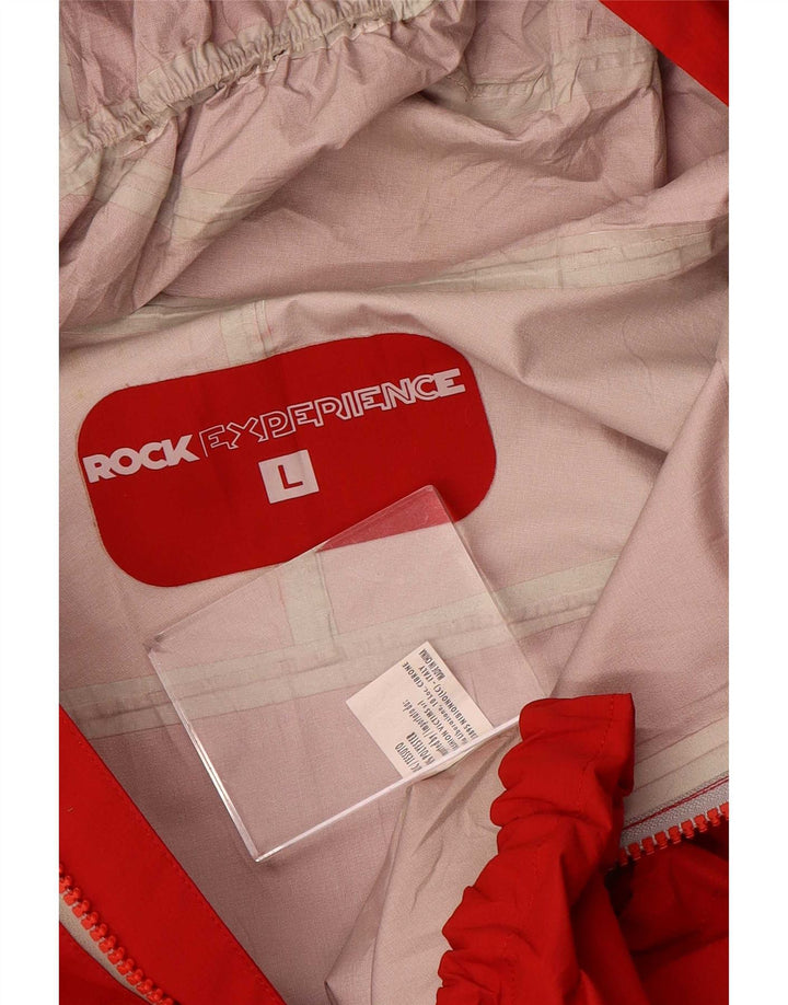 Rock Experience Chaqueta impermeable con capucha para hombre, talla 40, color rojo grande