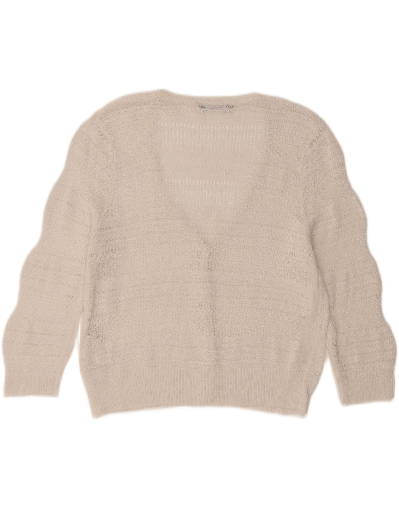 BETTY BARCLAY Womens See Through Cardigan Sweater UK 16 Large  White Vintage Betty Barclay and Second-Hand Betty Barclay from Messina Hembry 