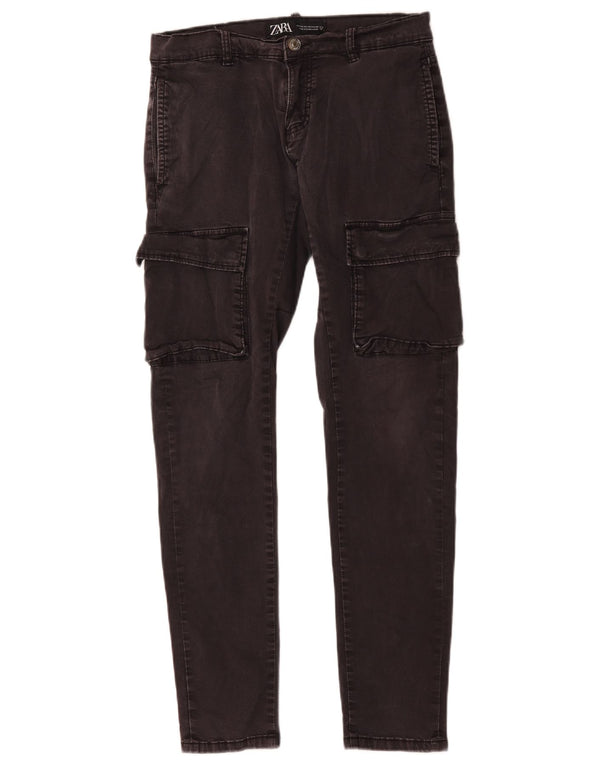 Zara Mens Cargo Slim Jeans EU 38 Small W30 L30 Algodón Gris