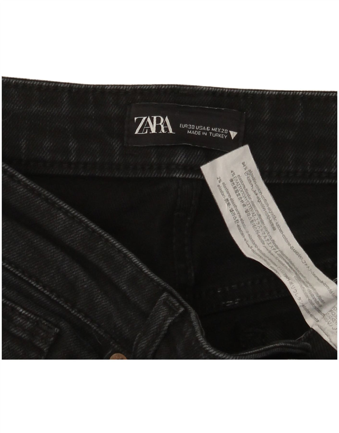 Zara Jeans Bootcut para Mujer EU 38 Small W28 L26 Algodón Negro