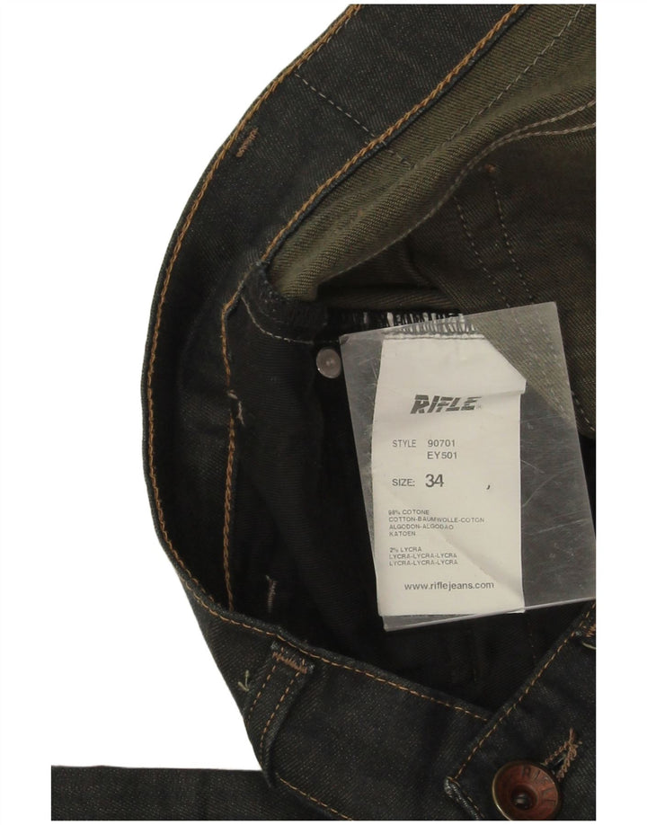 Vaqueros rectos para hombre Rifle W34 L32 Algodón gris