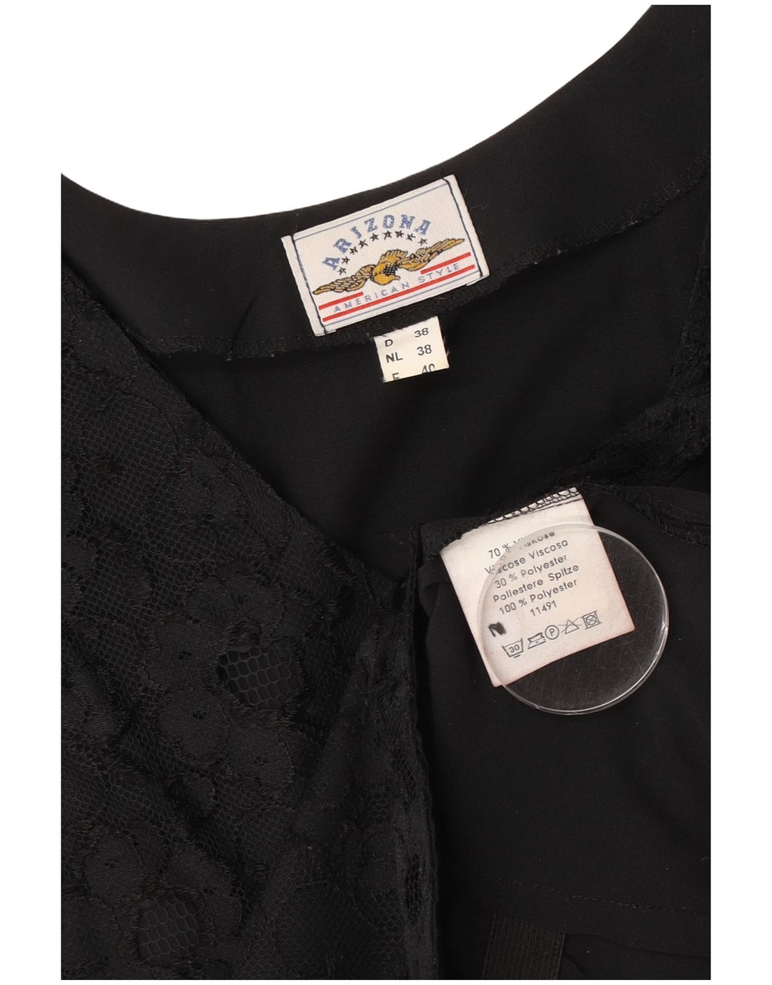 Chaleco para mujer Arizona EU 38 Viscosa floral negra mediana