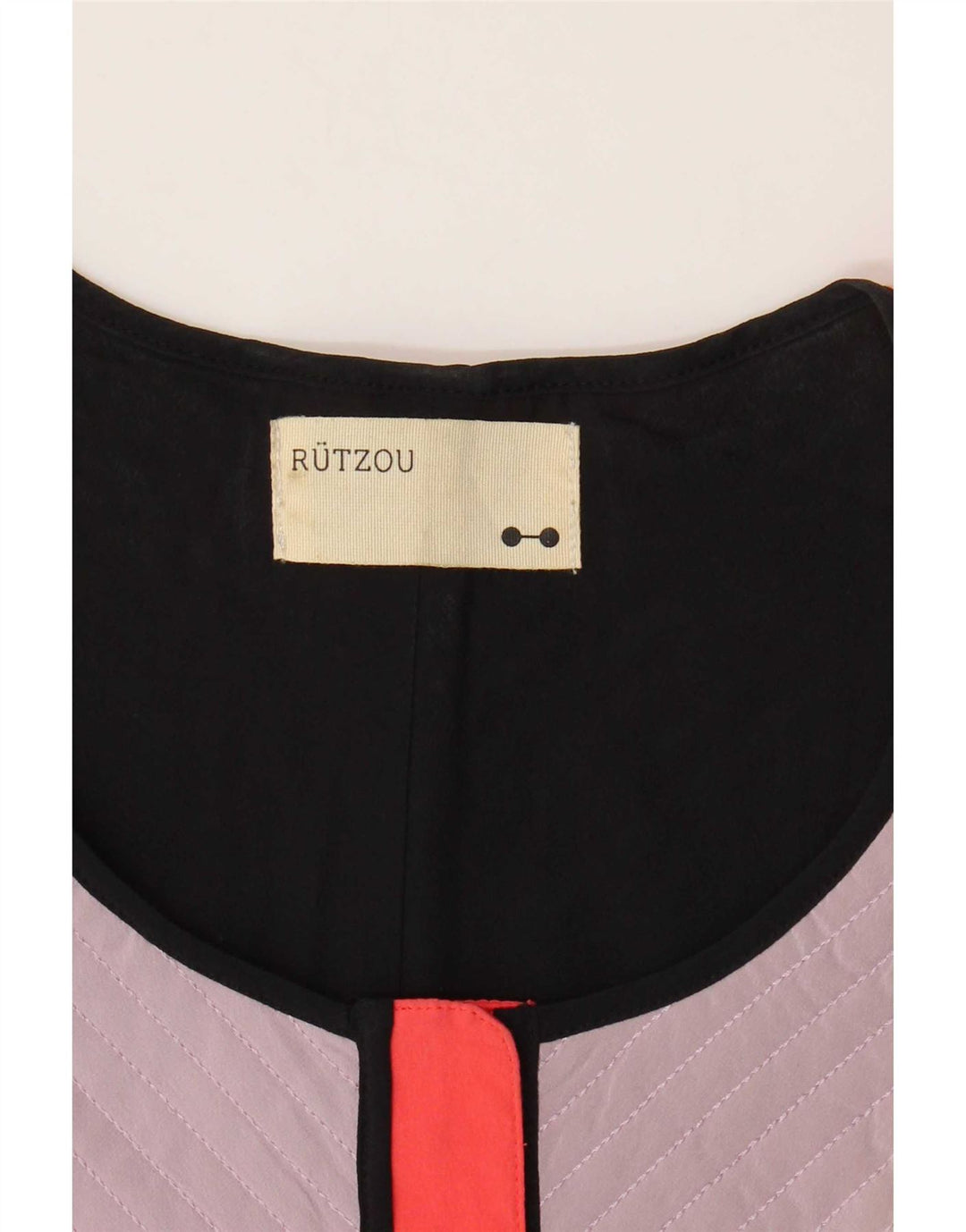 Rutzou Chaleco corto para mujer EU 40 Mediano Seda multicolor con bloques de color