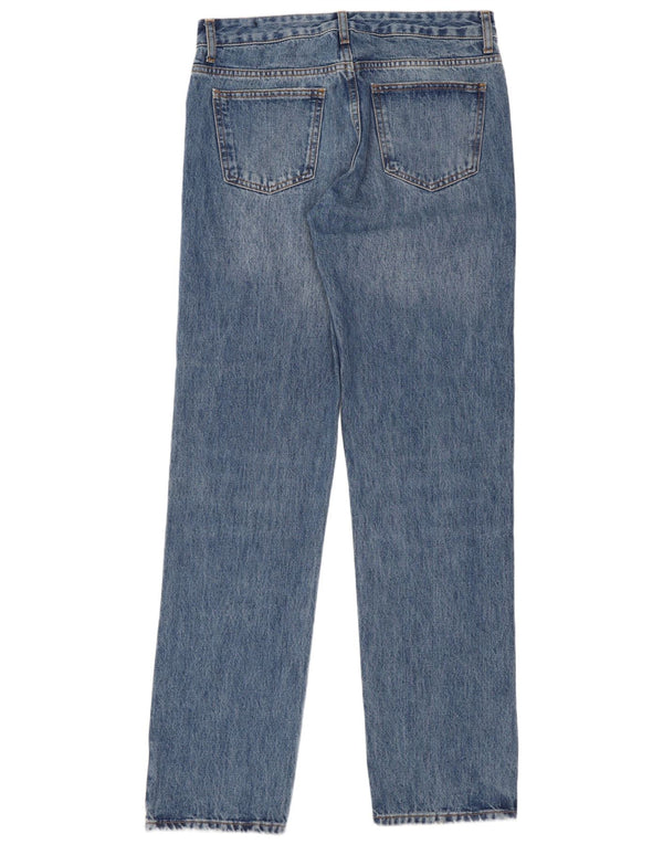 Zara Vaqueros rectos para mujer EU 38 Small W28 L33 Algodón azul