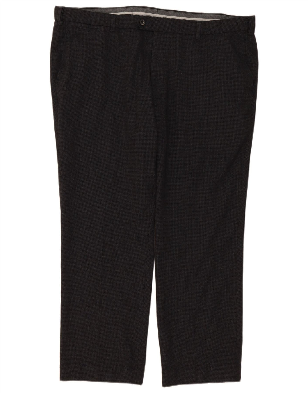 Marks & Spencer Pantalón de traje recto de corte entallado para hombre W42 L29 Cuadros grises