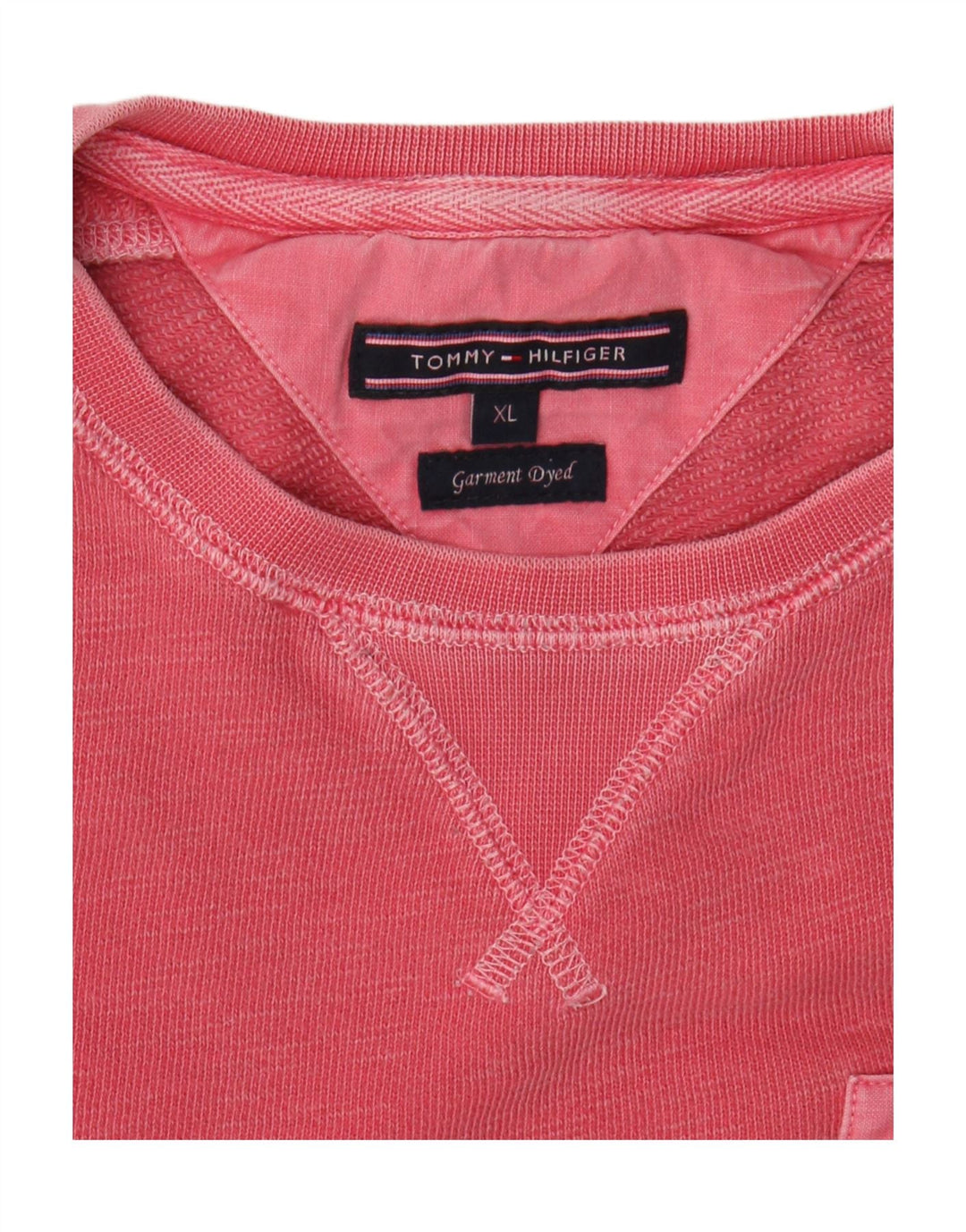 TOMMY HILFIGER Mens Sweatshirt Jumper XL Pink Vintage Tommy Hilfiger and Second-Hand Tommy Hilfiger from Messina Hembry 