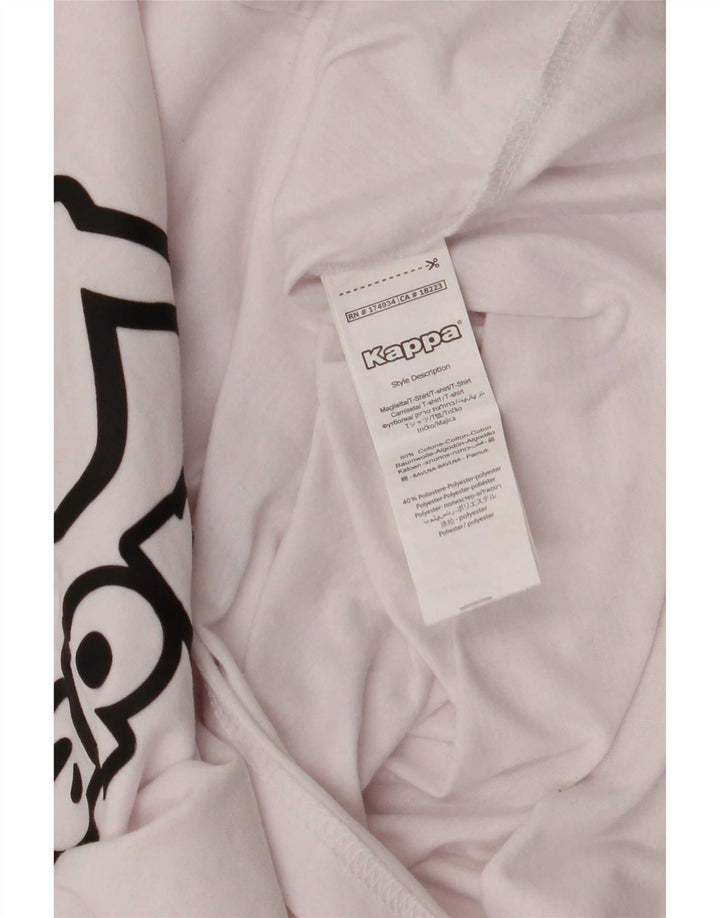 Kappa Hombre Camiseta Gráfica Top Medium Blanco Algodón