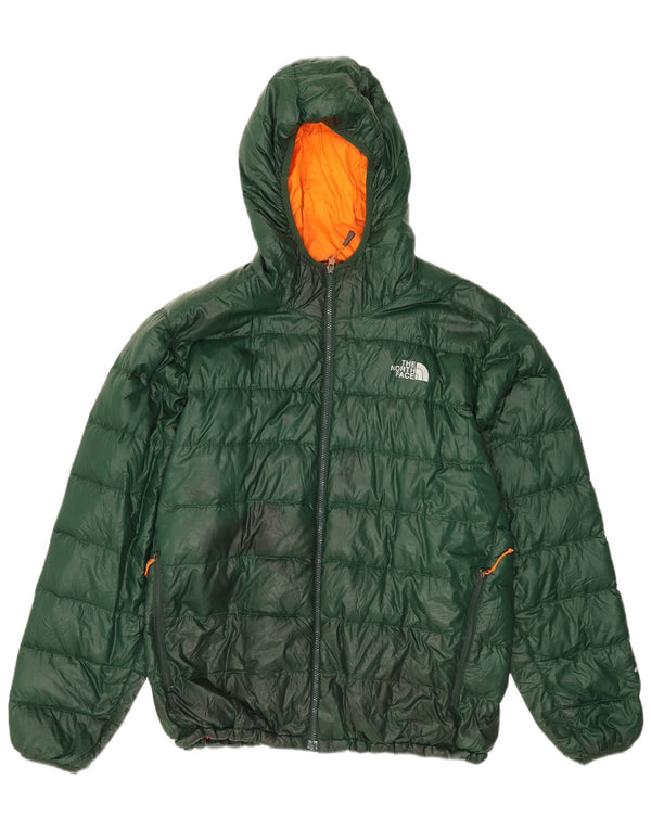 The North Face Mens Hooded Padded Jacket UK 42 XL Green Nylon