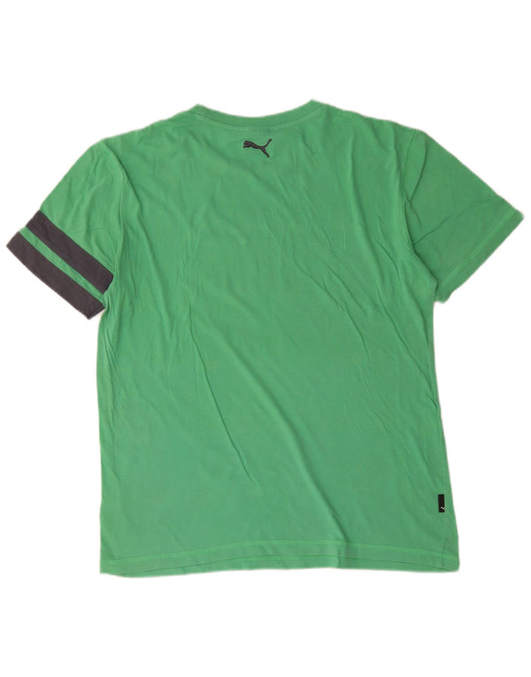 Puma Camiseta Gráfica De Algodón Con Bloques De Color Verde Medio Para Hombre