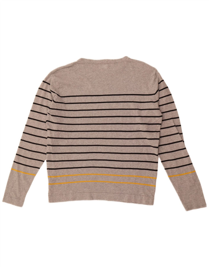 Jack & Jones Hombre Top Manga Larga 2XL Algodón A Rayas Gris