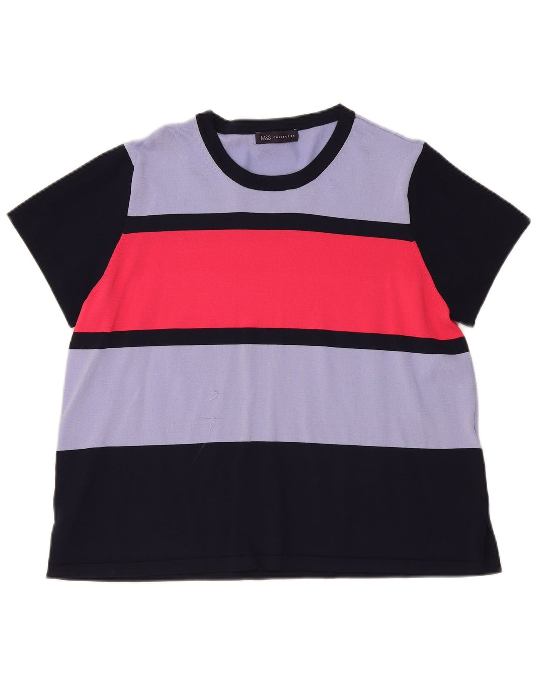 Marks & Spencer Camiseta para Mujer Top UK 20 2XL Multicolor Rayas