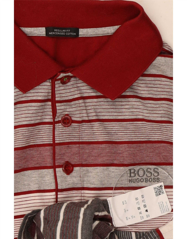 Polo Hugo Boss Hombre Regular Fit Algodón Rayas Rojas Pequeñas